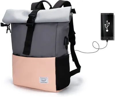 Produktbild von Mofut Arbeitsrucksack Freizeitrucksack Groß Damen lässiger Rolltop Rucksack Herren Backpack Schulrucksack mit vielen Fächer wasserabweisend