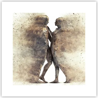 Produktbild von Poster - Poster ohne Rahmen - Staub eine Frau ein Mann der Liebe - 30x30 cm - Wand Bild - Wanddeko - Wandbilder - Kunstposter - Wandposter - Bilder - Kunstdruck - Wandbild - P2XAC30x30-3102