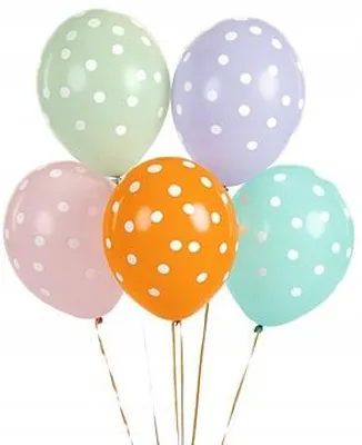 Image de Ballons à pois, assortiment, 5 pièces.