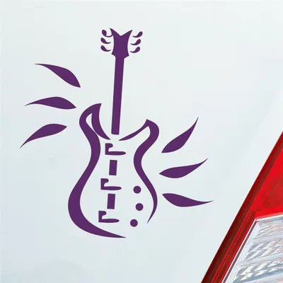 Produktbild von Auto Aufkleber Gitarre E-Gitarre Instrument Metal Rock 10x9 cm Lila Sticker Heckscheibenaufkleber