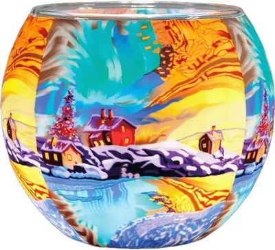 Produktbild von Leuchtglas Northern Light, H90 x Ø110 mm, KERZENFARM HAHN