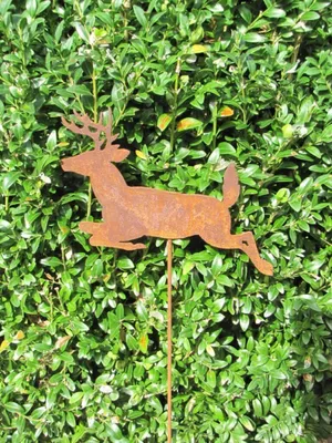 Produktbild von Edelrost Gartenstecker Hirsch springend