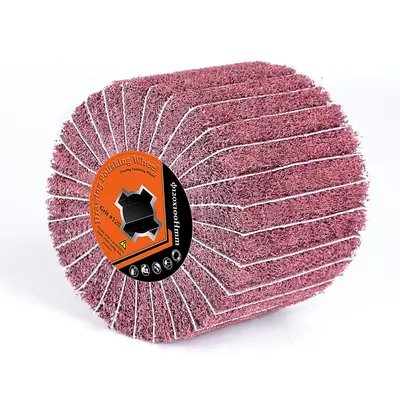 Zdjęcie produktu dla 120# Szczotka szlifierska do satyniarki, szczotka polerska z włókien PA + papier ścierny, 12x10cm, szczotka z włókien syntetycznych do renowacji metalu, drewna i kamienia