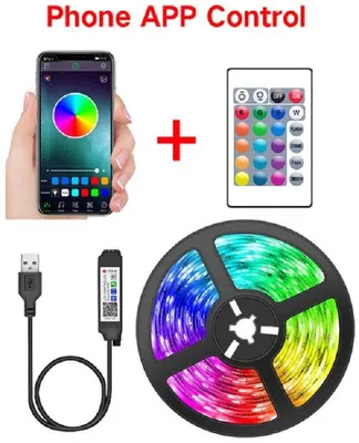 Image de Bande lumineuse LED RGB 10 m, 12 V, avec application et télécommande, synchronisation musicale et minuterie, pour chambre à coucher, salle de jeux, fêtes et vacances
