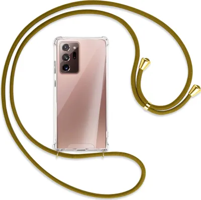 Produktbild von Handykette Backcover-Schutzhülle mit Band (Metall goldfarben) für Samsung Galaxy Note20 Ultra 4G,5G (N985,N986) - khaki