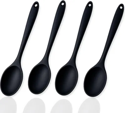 Produktbild von Kochlöffel Set 4-teilig, 20 cm, hitzebeständig Silikon, BPA-frei, spülmaschinenfest, für Küche