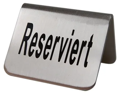 Produktbild von 2x Tischaufsteller "Reserviert" aus Edelstahl 5.2x3.5cm