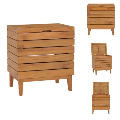 Produktbild von vidaXL Wäschekorb 40×30×45 cm Teak Massivholz -  Wäschekörbe