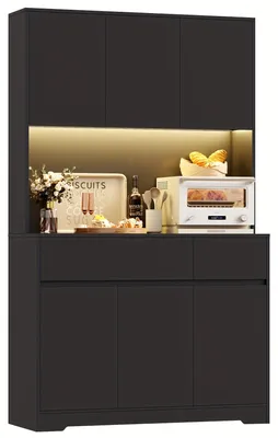 Produktbild von Küchenschrank - Aufbewahrungsschrank - Buffet - Kommode - Weiß - Viel Stauraum - Verstellbare Einlegeböden