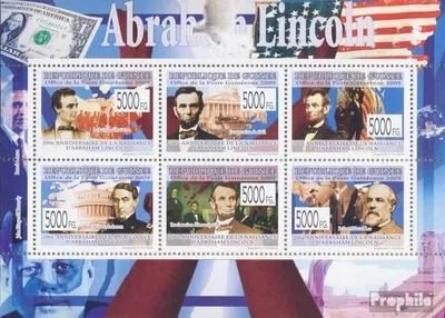Produktbild von Briefmarken Guinea 2009 Mi 6540-6545 Kleinbogen (kompl. Ausgabe) postfrisch Der Präsident der USA, Abraham Lincoln