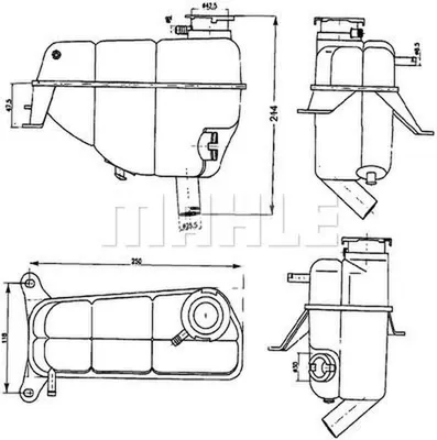 Produktbild von MAHLE Ausgleichsbehälter Kühlmittel passend für MERCEDES-BENZ E-Klasse Limousine (W124) Kühlwasser CRT 121 000S