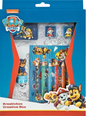 Produktbild von Kreativbox PawPatrol 3 Stempel 10 Poster 6 Bundstifte