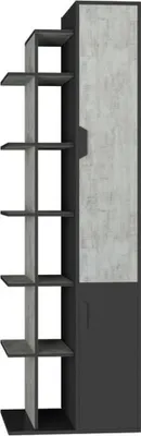 Produktbild von Jugendzimmer Schrank Sprimont 04, Farbe: Dunkelgrau / Grau - Abmessungen: 195 x 60 x 40 cm (H x B x T)