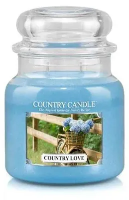 Immagine prodotto di Candela profumata Country Candle, linea Country Love, formato medio, con 2 stoppini (453 g)