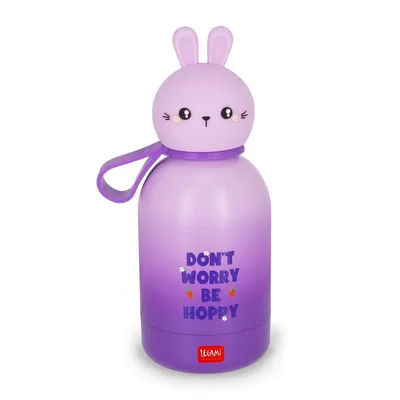 Produktbild von Legami Edelstahl Thermosflasche | Bunny-Design 310 ml Kinder Isolierflasche Doppelwandig | Hot & Cold BFF Trinkflasche | Hält Getränke Warm & Kalt