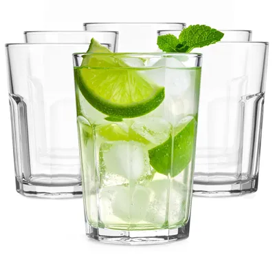 Wasserglas 350 ml, 6er Set, spülmaschinenfest, transparent