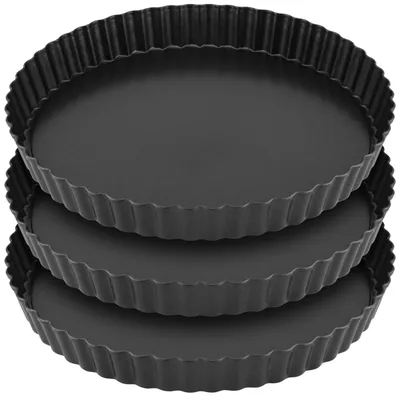 3er Set 22 cm Quicheform, antihaftbeschichtet, herausnehmbarer Boden