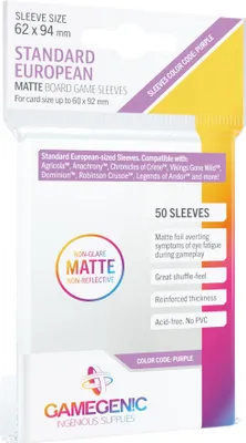 Produktbild von Gamegenic - Matte Board Game Sleeves Standard European (62 x 94)