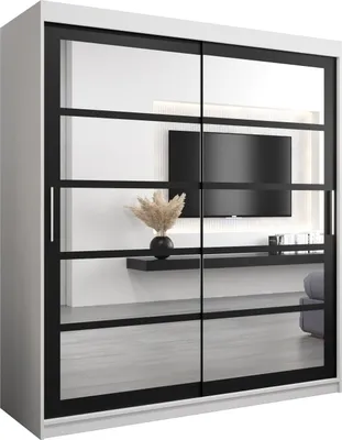 Produktbild von Kleiderschrank, Schiebetürenschrank Schlafzimmer, Schrank mit Spiegel ROMA 2 180 cm