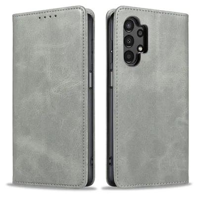 Produktbild von Handyhülle für Samsung Galaxy A13 Kunstleder Flip Cover Hülle Klapphülle Case Kartenfach Farbe: Grau
