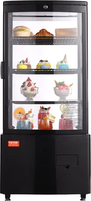Immagine prodotto di Vetrina refrigerata VEVOR Vetrina refrigerata Vetrina per pasticceria Vetrina per panetteria 85 L, vetrina refrigerata commerciale a 3 livelli con illuminazione a LED, raffreddamento TURBO e raffreddamento ad aria senza gelo per bar
