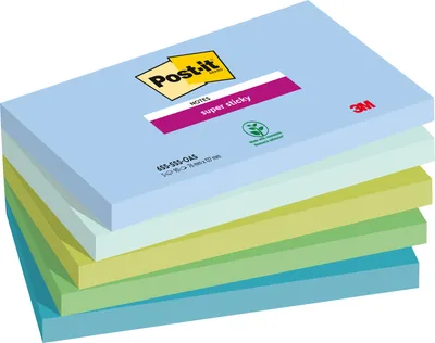 Immagine prodotto di Post-It Foglietti Super Sticky 655-5SS-OAS Collezione Oasis, 76 X 127 Mm, 5 Blocchetti Da 90 Fogli