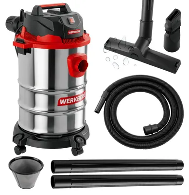 Zdjęcie produktu dla Odkurzacz przemysłowy na mokro i na sucho Werkberg mocny przewodowy dmuchawa uniwersalny 20L 1200W