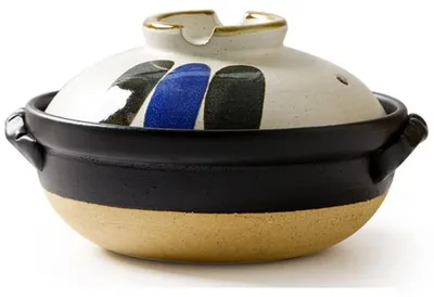 Image de Casserole en céramique avec couvercle, résistante à la chaleur et de forme ronde
