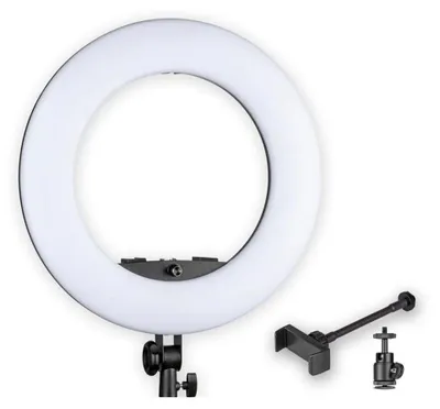 Immagine prodotto di Walimex pro LED Rainbow ring light, luce anulare RGB da 60 W, LED arcobaleno controllabile tramite app, luce video con supporto per smartphone, luce anulare con effetti e bicolore