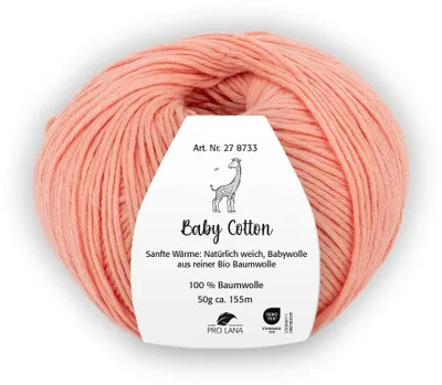Produktbild von Pro Lana BABY Baumwolle 50 g 100 % Baumwolle Babywolle speichelecht 155 m Farbe 034 - lachs