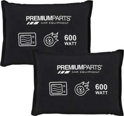 Two black dehumidifier bags with white text and icons.