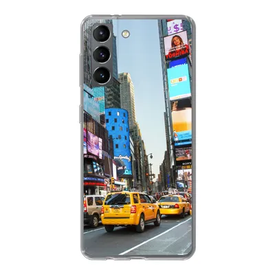 Produktbild von MuchoWow® Handyhülle Schutzhülle Hülle für Samsung Galaxy S21 New York - Taxi - Gelb Silikon Softcase Handy Hülle - Softcase