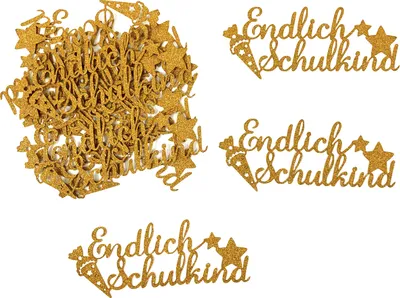 Produktbild von Oblique Unique Endlich Schulkind Konfetti gold für Schuleinführung Einschulung Schulanfang Streudeko Tischdeko