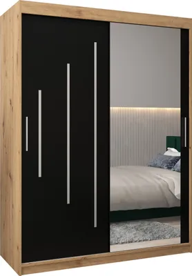 Produktbild von Kleiderschrank, Schiebetürenschrank Schlafzimmer, Schrank mit Spiegel YORK 2 150 cm