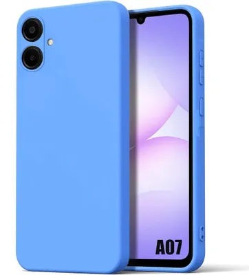Image de Coque pour Samsung Galaxy A07, Silicone Liquide Protection Slim Légère Anti-Rayures Antidérapant Bleu