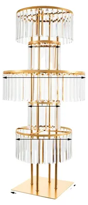 Imagen del producto de Puesto de flores, diseño de 5 niveles, superficie dorada brillante, color dorado