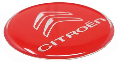 Image de Autocollant Citroën 3D Logo, rouge, 52 mm