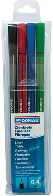 Immagine prodotto di Pennarello fine, DONAU, D-Fine, 0,4 mm, 4 pezzi, vari colori