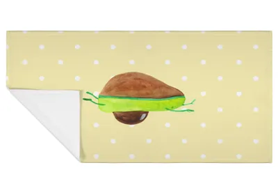 Produktbild von Mr. & Mrs. Panda Handtuch Avocado Yoga - Gelb Pastell - Geschenk, Humor, Haha, Bauch, Hilfe, gesichtstuch, Flauschtuch, Sport, frottee, Frotteehandtuch, 50x100