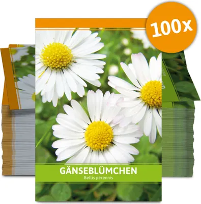Produktbild von Gänseblümchen für Werbezwecke (100 Tütchen) | Gänseblümchensamen von FLORTUS