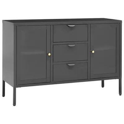 Produktbild von vidaXL Sideboard Anthrazit 105x35x70 cm Stahl und Hartglas
