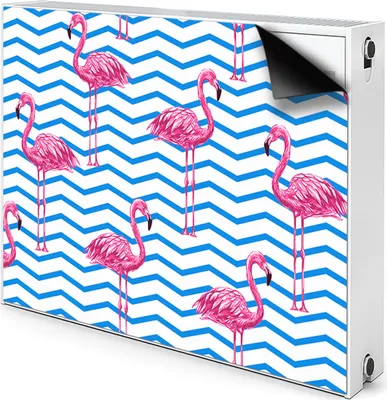 Produktbild von Magnet Heizkörperverkleidung Heizkörper-Abdeckung Heizung Heizkörper 90x60 cm  - Flamingos