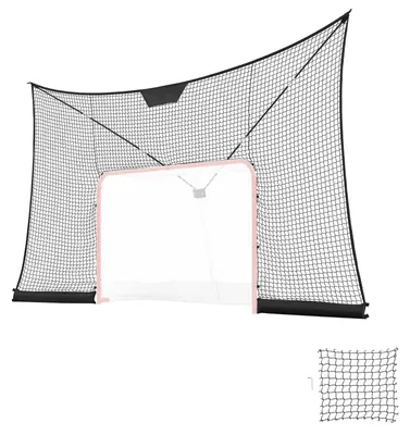 Image de SucceBuy - Filet de but de hockey, 366 x 213 cm - Filet de remplacement pour l'entraînement, filet résistant avec une couverture étendue, léger et mobile, adapté aux adolescents et aux adultes