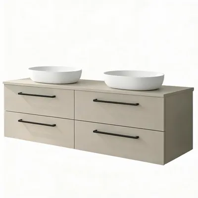 Produktbild von Waschtisch mit Unterschrank ONE mit 4 Schubladen Kaschmir 120x50x46 hängend Badmöbel Badezimmer Badezimmermöbel