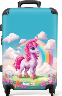 Obrázok produktu pre NoBoringSuitcases.com® - Detský kufor pre dievčatá - Kufrík Unicorn - 20 kg BatožinaKufrík Medium 67x43x25 cm, 72L,