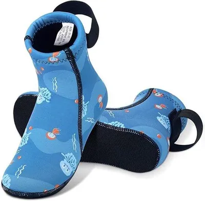 Productafbeelding van Kinderswimlaarzen, 20 cm, blauw, 3 mm rubber.