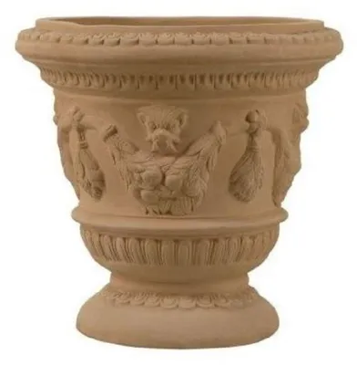 Immagine prodotto di Casa Padrino Vaso barocco in terracotta Ø 42 x H. 41 cm - Vaso per piante in Vetroceramica fatto a mano - Decorazione da giardino per balconi e terrazze in stile barocco