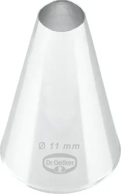 Produktbild von Dr. Oetker Lochtülle 11 mm, Lochtülle aus der Tüllen-Manufaktur, Backzubehör zum Dekorieren (Farbe: silber)
