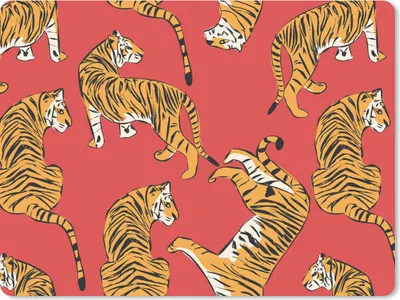Produktbild von MuchoWow® Mauspad Mousepad Tiger - Dschungel - Muster 40x30 cm - Mousepads - Maus Mat - Pad - Mausunterlage - Anti Rutsch