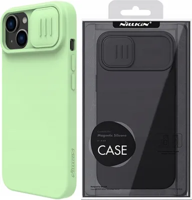Immagine prodotto di Nillkin Camshield Silky Custodia in silicone Custodia per Iphone 14 Plus con copertura della fotocamera Verde